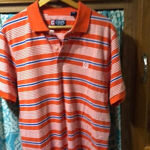 Chaps Men's Orange Striped Polo‎ Shirt